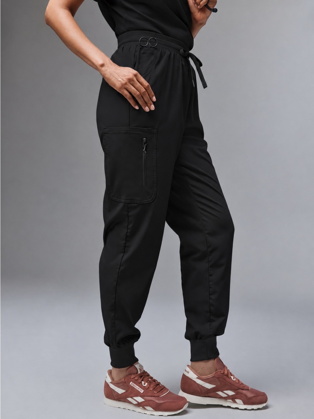Reebok Delta Women's Scrub Pants M Black Straight Leg Stretch Cargo Medical NWOT